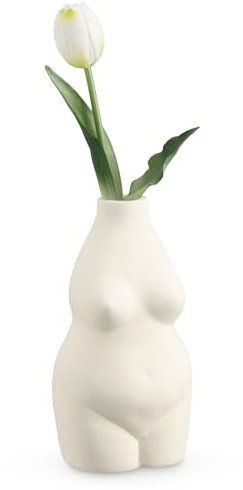 Navaris Deko Vase Frauenkörper modern - Körper Blumenvase - für Fensterbank Sideboard Kommode - Trockenblumen Home Decor - Design Frau in Natur Weiß
