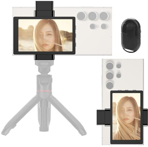 Newmowa Phone Vlog Selfie Monitor Screen with Magnetic Phone Holder,Phone Rear Camera Accessory for Selfie Vlog TikTok Live Stream,ONLY Compatible with Samsung(NOT Supports 8K Recording/Google Phones)