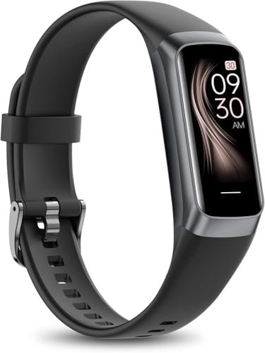 Fitness Tracker for Men Women-24/7 Heart Rate, Step Counter,IP68 Waterproof Activity Tracker with 25 Sport Modes with 1.1 AMOLED Touch Color Screen with Android and iOS Phones (Dark night black)
