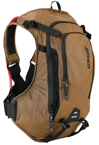 USWE MTB Hydro Hydration Pack with Hydration Bladder - Hydration Backpack for Cycling, Mountain Biking, E-MTB and Gravel Riding, Backpack with Water Bladder (12L, Bronze)