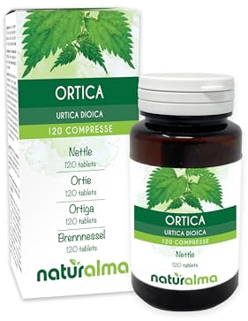Ortiga (Urtica dioica) hojas y raíces Naturalma - 60 g - 120 comprimidos - Complemento alimenticio - Natural y Vegano
