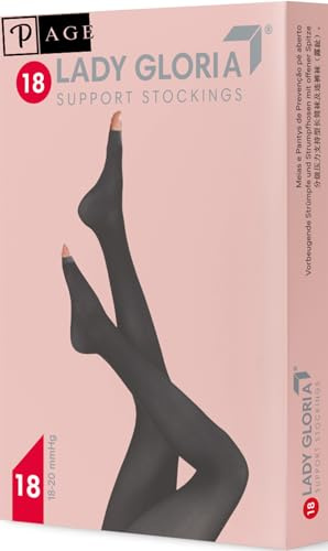 p age Gloria Med Lady Collant Calibrato Punta Aperta Compressione Graduata, Collant di Supporto 18-20 mmHg, Calze di Supporto per Donna Dinamica, Comfort Ottimale, Colore Nero
