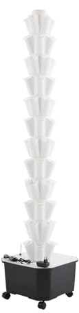 MooBeey Sistema di coltivazione idroponica a 60 fori, sistema di coltivazione idroponica a 12 animali, kit di coltivazione idroponica da giardino con 4 ruote universali, torre idroponica verticale per