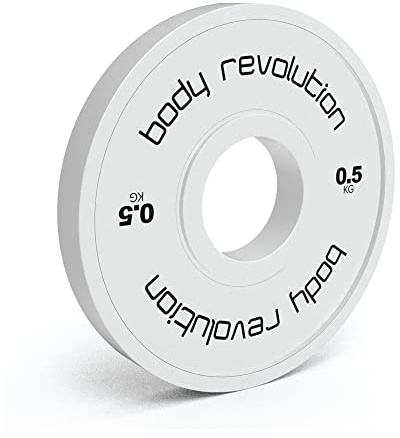 Body Revolution Fraktionella olympiska viktskivor 0,5 kg – 2,5 kg – gymutrustning för tyngdlyftning och styrketräning – belagda gjutjärnsskivor