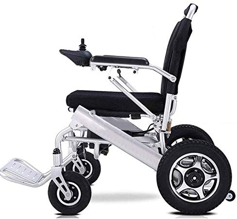GYPPG Silla de Ruedas eléctrica de Lujo Silla de Ruedas eléctrica Plegable motorizada, Silla de Ruedas eléctrica Plegable Ligera, Potente Motor Dual, Adecuada para Personas Mayores y discapacitada