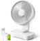 Panlom USB Desk Fan 5.4 Inch 4 Speeds Cooling Quiet Operation 90° Variable Tilt Wireless Small Rechargeable Table Fan Perfect for Bedroom Office (White)