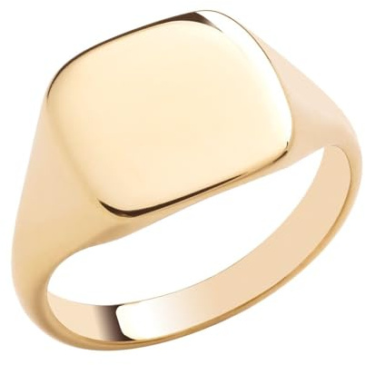 Old English Jewellers 9ct Yellow Gold on Silver Signet Ring sizes M to Z (Men's or Ladies) (T)