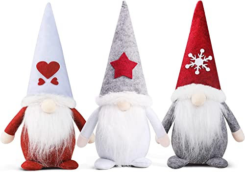KAHEIGN 3Pcs Weihnachtswichtel Schwedische Weihnachten Deko Wichtel, Weihnachtsdeko Wichtel Figuren Schwedische Weihnachtszwerg Elfenfiguren für Familie Weihnachten Dekoration