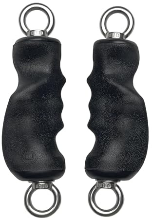 KORIKAHM Kabelmaskinsfäste med uppgraderade ergonomiska gymhandtag, LAT triceprep dra ner fäste, träningshandtag för hemmagym träning (dubbla ringhandtag)