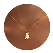 SIXDUTON Collier Femme Or à Breloques Plaqué or 18 Carats, Réglable Bijoux Acier Inoxydable à Chevrons Collier Simples Ras du Cou Bijoux Cadeaux