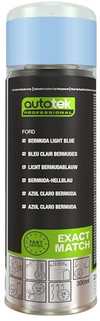 Autotek Professional Exact Match Car Spray Paint, Ford Bermuda Light Blue Aerosol Spray 300 ml