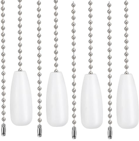 4pcs Rallonge Chaîne de Traction Ventilateur, 32,2cm Extension de Chaîne de Traction Légère Extension de Chaîne de Traction Légère pour Décoration de Lampe de Ventilateur de Plafond (Blanc)