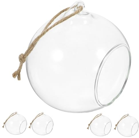 HAWILLOSCH 5piezas Velas Colgantes De Cristal Led para Terrarios Orbes De Cristal Jarrones De Plantas