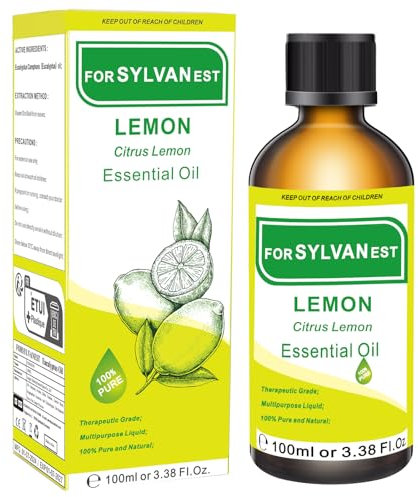 FORSYLVANEST Olio Essenziale di Limone 100ml – 100% Puro e Naturale, per Aromaterapia, Diffusori, Pulizia, Aria Fresca, Cura della Pelle, Saponi e Candele