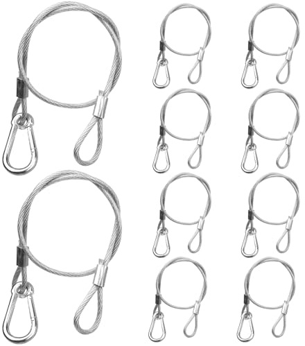 wecan Dispositivo de fijación de cuerda de seguridad, cable de seguridad para iluminación de escenario, cabezal de cuerda transparente, gancho de sujeción para accesorios de tramoya, diámetro de 4 mm