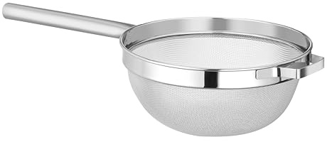 HENDI Colino per Zuppe e Brodi, Setaccio da Cucina a Maglia Fine con Manico e Maniglia di Supporto, 535x260x(H)111mm, Acciaio Inossidabile
