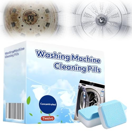 4-in-1 Washing Machine Cleaner, 2025 New Washing Tablets, Clean Inside Drum Removes Limescale Residue Rust & Odours, Deep Cleaning Tablets for Front Loader & Top Load Washer (1)