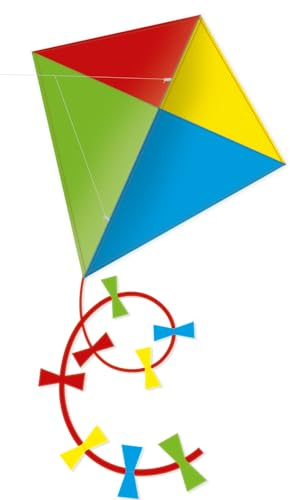 Günther Flugspiele 1164 - Einleiner-Drachen Quadro, ca. 70 x 70 cm, Kinderdrachen aus robustem Polyester, inkl. Griff & Schnur, Outdoor Spielzeug für Kinder ab 6 Jahren