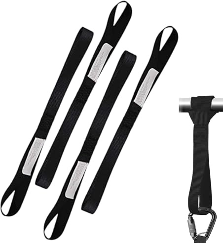 Lashing Strap Set 800 kg 25 mm x 30 cm (Pack of 4) - Lashing Loops & Belt Loops for Safe Transport of Motorcycles, Bicycles, Cars and More, Durable Polyester Straps with Robust Metal Strap