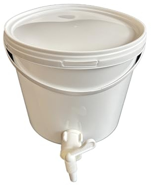 SILPLAST Seau de fermentation de 5 l avec tube de fermentation - Couvercle en caoutchouc étanche - Seau de fermentation pour bière, vin ou maïs - Convient pour un usage alimentaire - Ballon de
