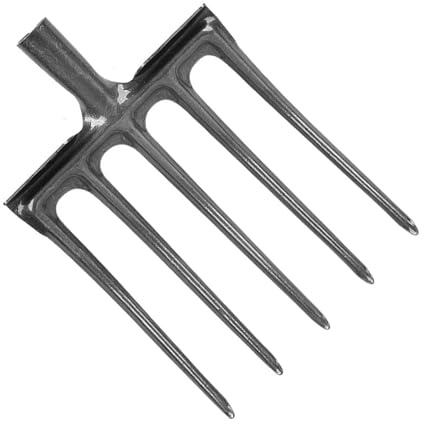 Fourche de Pelle, Outil de Fourche de Jardin Robuste en Acier à Haute Teneur en Carbone pour Parterre de Fleurs (5 Dents)