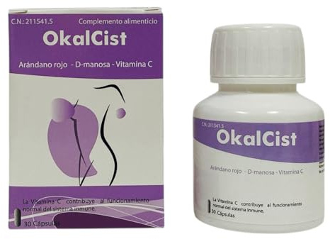 Okalcist - Arándano Rojo Alto en PACs 186,7 mg + D-Manosa 80 mg + Vitamina C 80 mg por Cápsula | 30 Cápsulas | Tratamiento Cistitis 10 Días + Mantenimiento | Bienestar Vías Urinarias Vegano