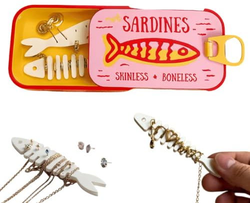 Sardine Smyckeskrin för Kvinnor, Sardine Box Resesmyckesfodral