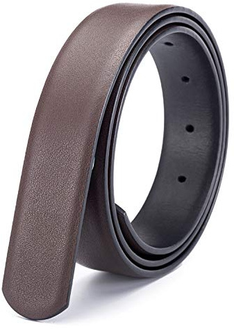 Vatee's Cinturino reversibile di ricambio in vera pelle per gli uomini/donne regolabile senza fibbia 2.9cm Ampio 110cm Lunga Marrone/Nero