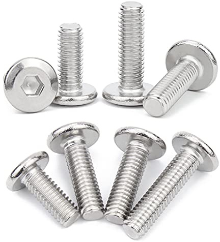 ANSIEDIO M4 Hex Socket Head Skruvar Möbelbultar, Rostfritt Stål Socket Cap Maskinskruvar Fästelement, M4×6mm,50 pcs