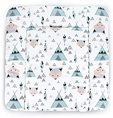 Balbina Wickelunterlage Wasserdicht Wickeltischauflage Wickelauflage baumwolle 60x70 cmFuchs Tipi Mint