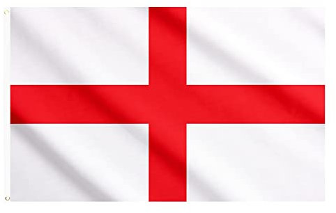 AhfuLife England St. Georges Flagge 150 x 90 cm, 1 Stück Große St. George's Cross Flaggen Doppelseitig mit Messingösen für 2025 Damen Fußball EM Eurovision Song Contest Olympische Party Deko