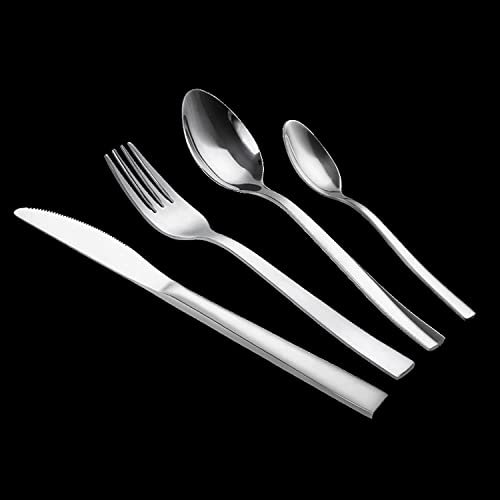 HODAGES Juego de Tenedor, Cuchillo, Cuchara, 4 Piezas, Cubiertos, bistec, Tenedor, Cuchara, Juego de Cuchillos, Cubiertos, Juego de Cubiertos de Lujo de Acero Inoxidable, (Color: 24PCS)
