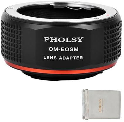 PHOLSY Lens Mount Adapter OM to EF-M Compatible with Olympus Zuiko OM Lens to Canon EF-M (EOS M) Mount Camera Body EOS M, M2, M3, M5, M6, M10, M50, M100, M200, M50 II, M6 II, OM to EOSM