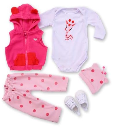 RUNGQIANY Reborn Baby Kleidung 0-6 Monate Reborn Baby Puppe 55cm Kleidung Passt 50cm-55cm Reborn Doll Girl Fawn Set Jungen Und MäDchen Kleidung Geschenke Reborn Baby Kleidung MäDchen