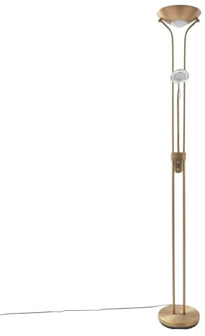 Lindby LED Stehlampe Josefin dimmbar (Modern) in Bronze aus Metall (2 flammig,) - Deckenfluter Stehleuchte Floor Lamp Standleuchte Wohnzimmerlampe Wohnzimmerleuchte