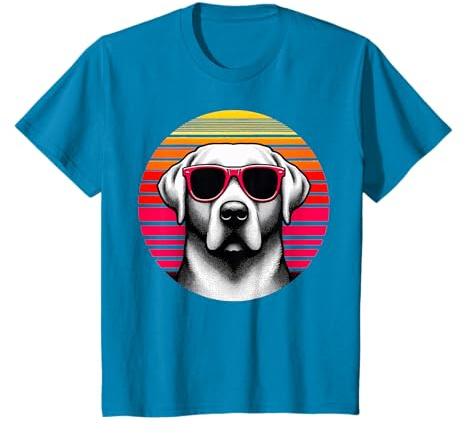Cool Labrador Retriever Lunettes de soleil vintage années 70 Motif chien T-Shirt