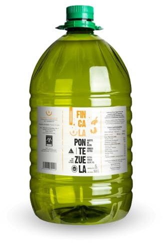 Finca La Pontezuela Aceite de Oliva Virgen Extra Cornicabra 5 Litros | Garrafa de Aceite 5L Cornicabra | Aceite Intenso Ideal para Uso Diario | AOVE Español DOP Montes de Toledo (Paquete de 1)