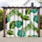Treer Tenda da Esterno Impermeabile con Occhielli 2 Pezzi, Foglie Tropicali Tende per Gazebo Balcone Esterno Oscurante,Tende per Esterni con Anelli (W137x L304cm,Foglie di banano)