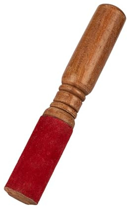 NKlaus 21.5 cm Real Wood Chime Bar with Leather Handle for Tibetan Singing Bowls - Ideal for Deep Sounds and Precise Resonance 16278