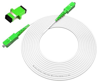 Cable Fibra Óptica SC/APC Monomodo – Compatible con Movistar, Vodafone, Orange, MásMóvil, Digi, Jazztel, Yoigo, Lowi – Incluye Acoplador Gratuito (25m)