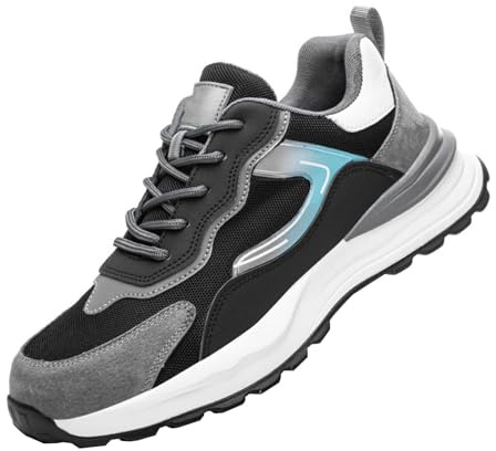 Zapatos de Seguridad Hombre Mujer Zapatos de Trabajo con Punta Acero Ligeras Zapatillas Calzado de Seguridad Deportivas -Numeric_42
