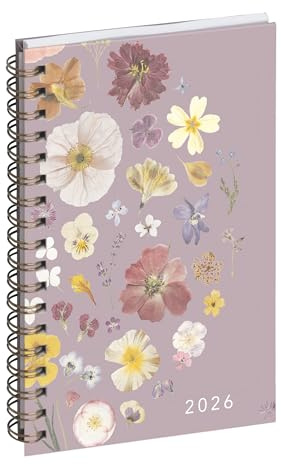 Exacompta 1608027E Agenda de poche Eurotime 16S spiralé Chemin des Marettes intérieur recyclé 9 x 16 cm Semainier Janvier à décembre 2026 - Rose