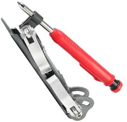 Sosoport Outil de Traçage Multifonction en Alliage D’Aluminium Crayon Intégré Gabarit de Contour pour Travail du Bois Menuiserie et Pose de Sols Outil de Modélisation Précis et Solide