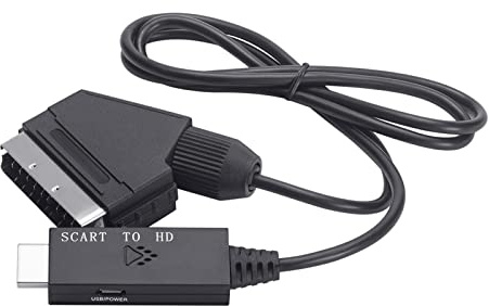 SHYYOULQE Adaptateur péritel 1080p60Hz/720p60Hz Sortie USB Câble d'alimentation Faible Consommation d'énergie Adaptateur péritel