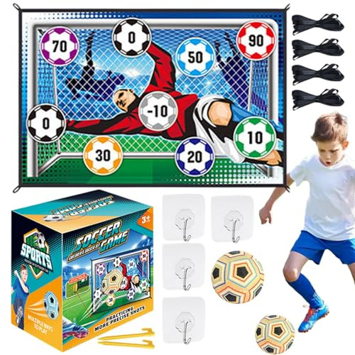 Juego de Pelota de Fútbol para Niños, Juego de Portería de Fútbols para Lanzamiento, Tapete de Entrenamiento de Fútbol con 1 Pelota y 1 Diana de Franela, Juguete Deportivo Educativo