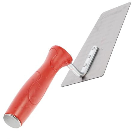 MAGICLULU Cazzuola di Finitura Lama in Acciaio Manganese e Manico Antiscivolo Rosso, Spatola per Muratura e Cartongesso Resistente per Intonacatori, Strumento per Livellare Cemento e Gesso