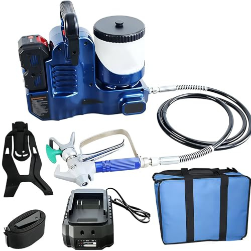 Spruzzatore senza fili Airless ad alta pressione 500 W, uscita 1,1 l/min, batteria al litio da 21 V, 6 velocità regolabile per vernici e vernici al lattice
