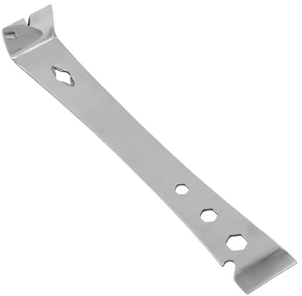 KKPLZZ Raspador de Barra de Palanca de Acero Inoxidable, Palanca Plana Multifuncional con Orificio para Extractor de Clavos y Orificios para Tuercas, para Quitar Zócalos, Rompeven