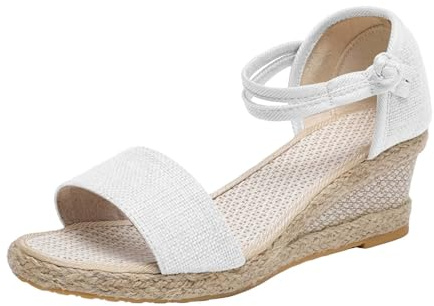 Sandaletter damer med kilklack espadriller för kvinnor med kilklack sandaler fiskmun kilsandaler bekväma damsandaletter eleganta sommarsandaler vintage sommarskor för mors dag