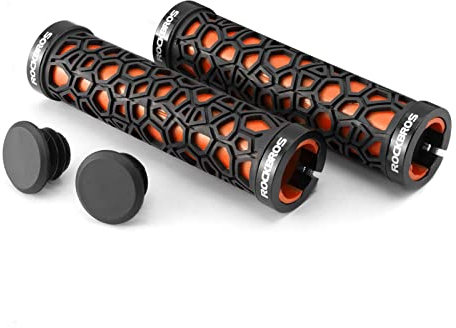 ROCKBROS Bicycle Handlebar Grips Aluminum Alloy Double Lock-on Bike Covers Anti-slip Lightweight Handlebar Grips for MTB Road Bike 4 Colors
